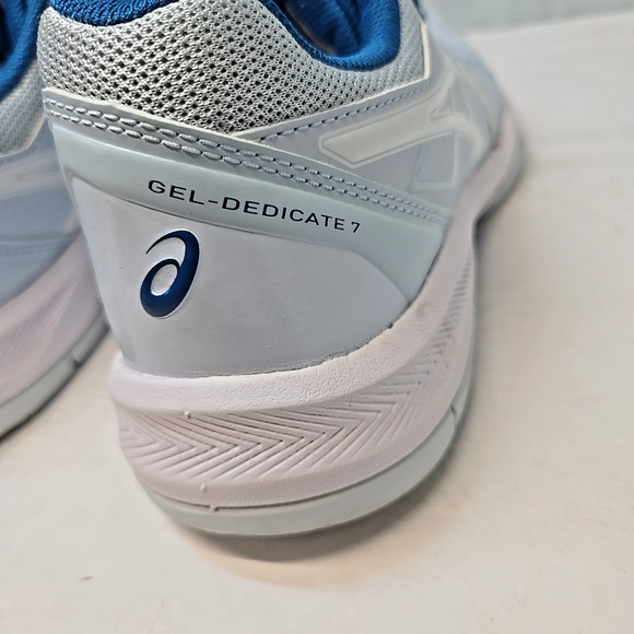 Asics Gel Dedicate 7 Shoes Womens sz 9 Sky Blue White Running Athletic Sneakers - Picture 5 of 12